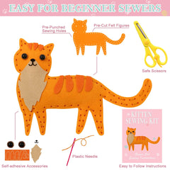 Cat Sewing Kit for Kids 12PCS, Creative Craft and Gift Ideas