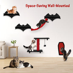 Gothic Cat Wall Shelves 7pcs Wall-Mounted