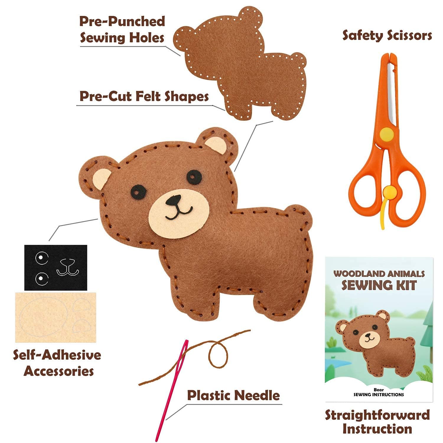 Puppy Craft Kit Kids DIY Crafting Stuffed Animal Felt Plushie