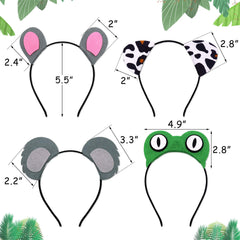 12pcs Jungle Animal Headbands Safari Hair Hoop