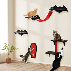 Gothic Cat Wall Shelves 7pcs Wall-Mounted