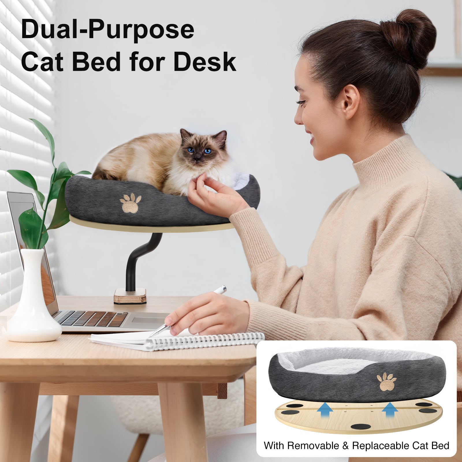 Cat Desk Bed Mounted Cat Hammock