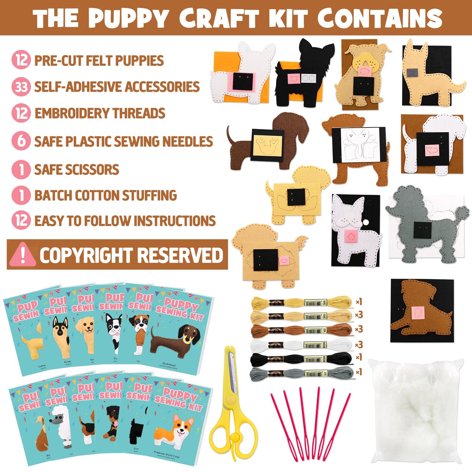 Puppy Craft Kit Kids DIY Crafting and Sewing Set for Kids Age 8 9 10 11 12