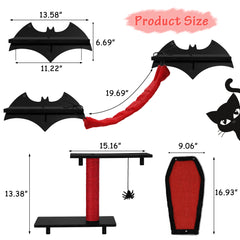 Gothic Cat Wall Shelves 7pcs Wall-Mounted