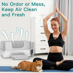 Stainless Steel Litter Box with Step Extra Large Cat Litter Box
