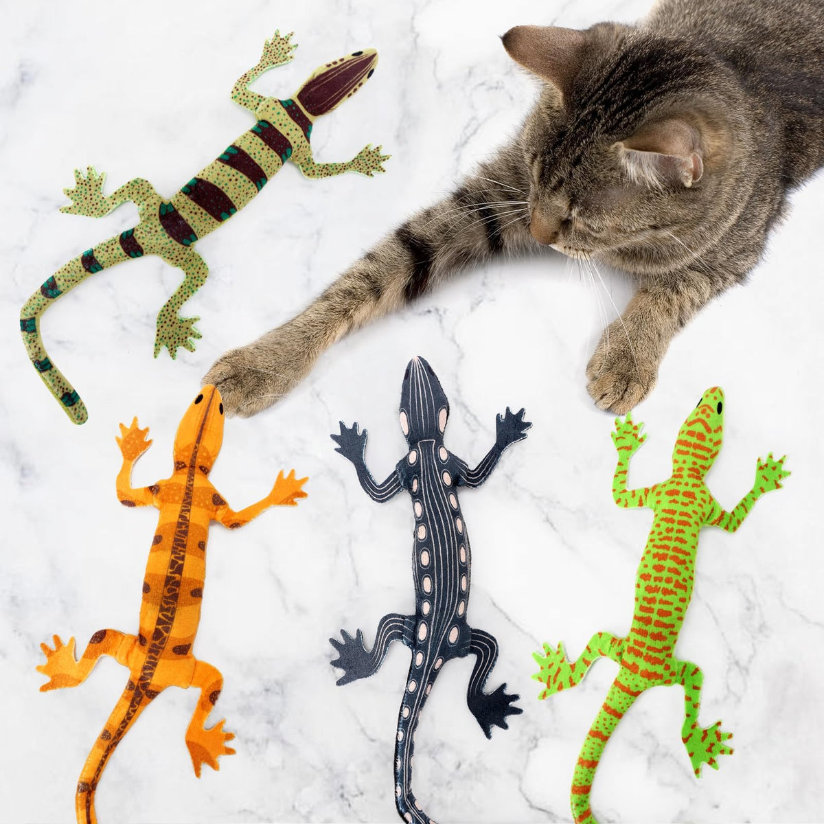 Lizard Catnip Toys Chew Bite Resistant Toys for Indoor Cats  Set of 4