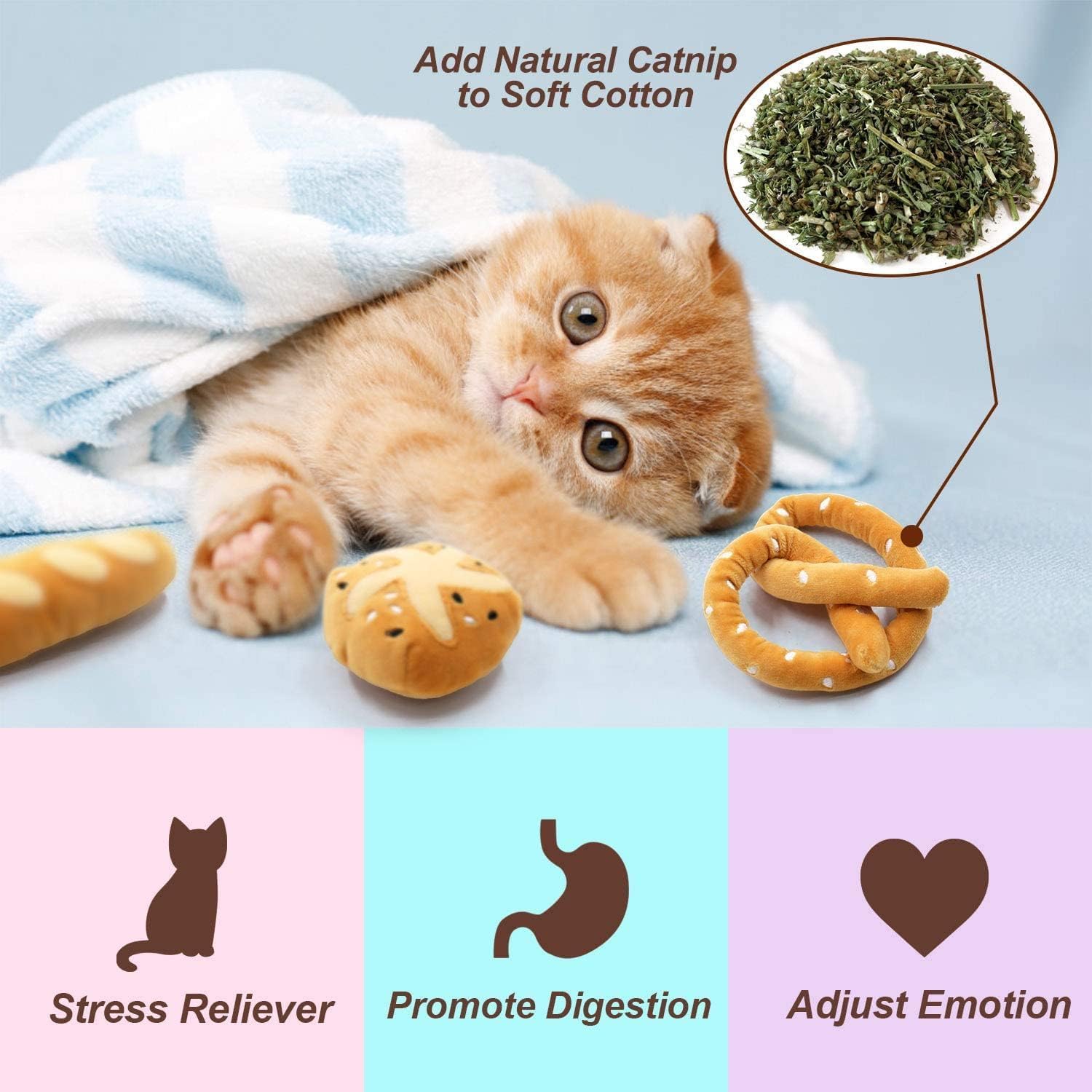 Bread Catnip Toys Cat Toys ﻿