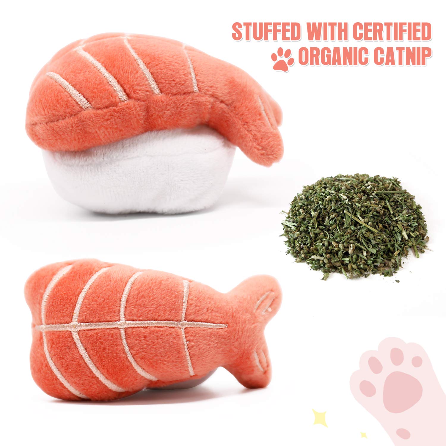 6 Pack Sushi Cat Toys with Catnip