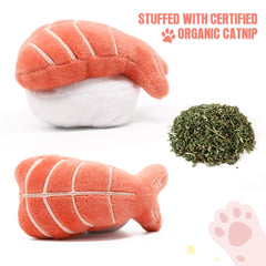 6 Pack Sushi Cat Toys with Catnip