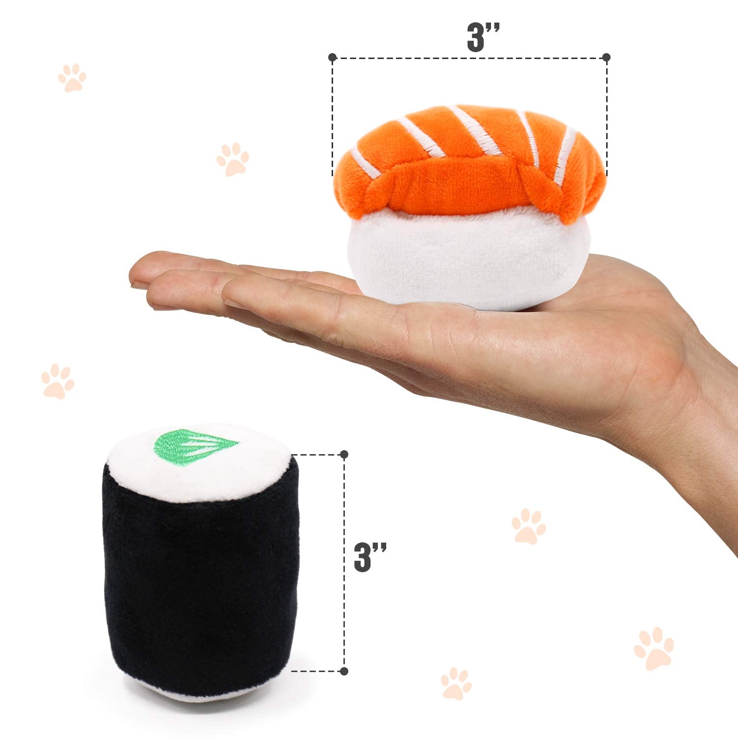6 Pack Sushi Cat Toys with Catnip