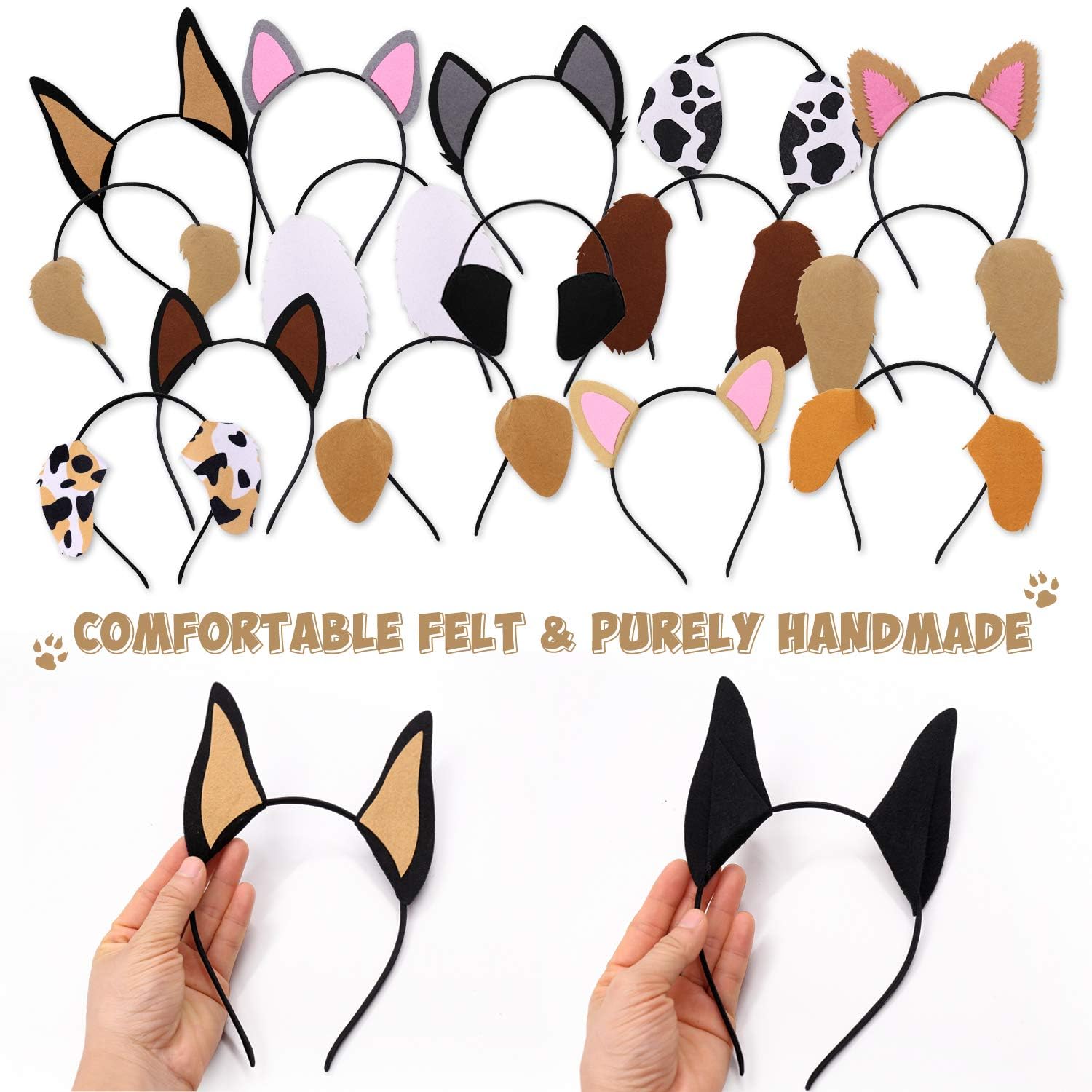 15 PCS Puppy Dogs Ear Headbands for Dogs Party