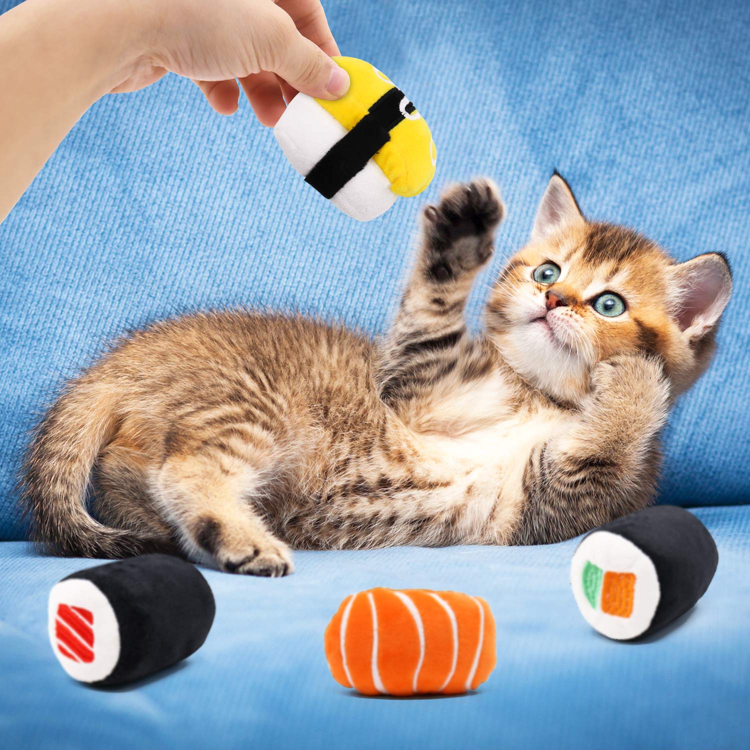 6 Pack Sushi Cat Toys with Catnip