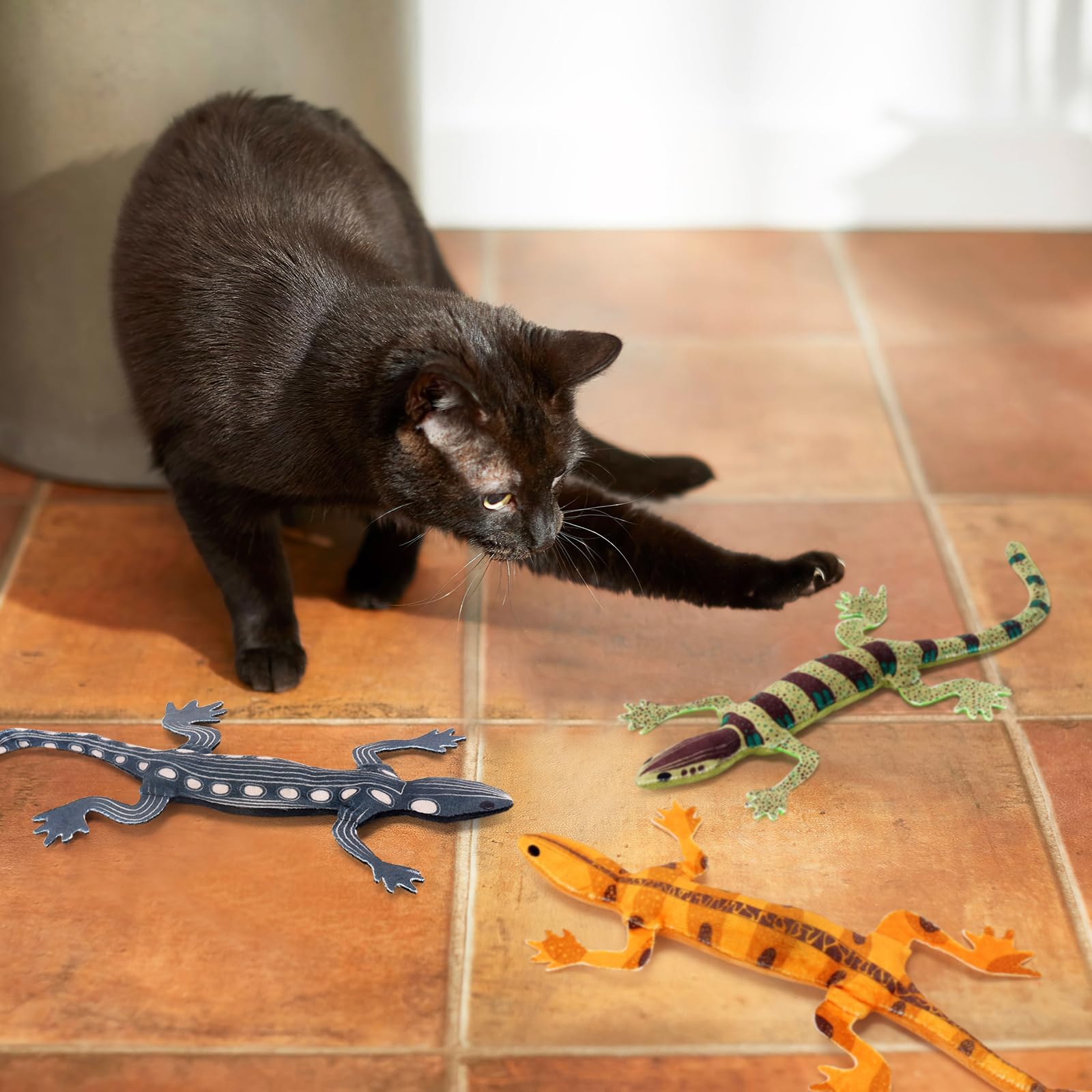 Lizard Catnip Toys Chew Bite Resistant Toys for Indoor Cats  Set of 4